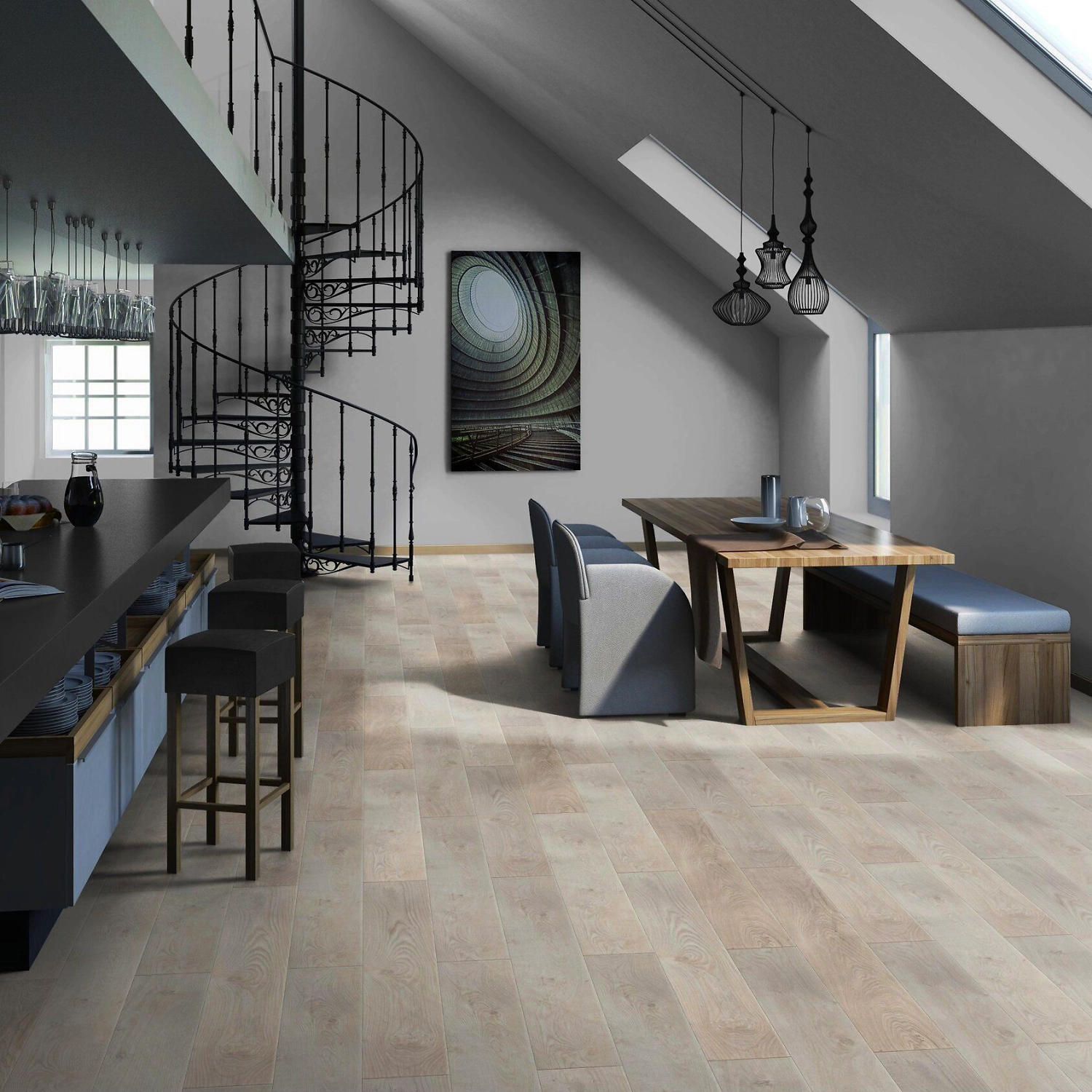 Ламинат Tarkett Estetica Oak natur white Дуб белый 33 класс 9 мм 1,754 кв. м