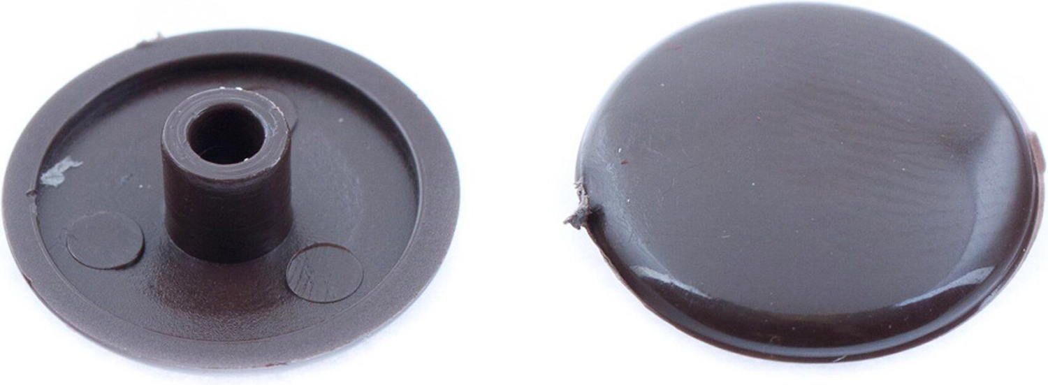 Мебельная заглушка пластик темно-коричневые 15 мм 50 шт