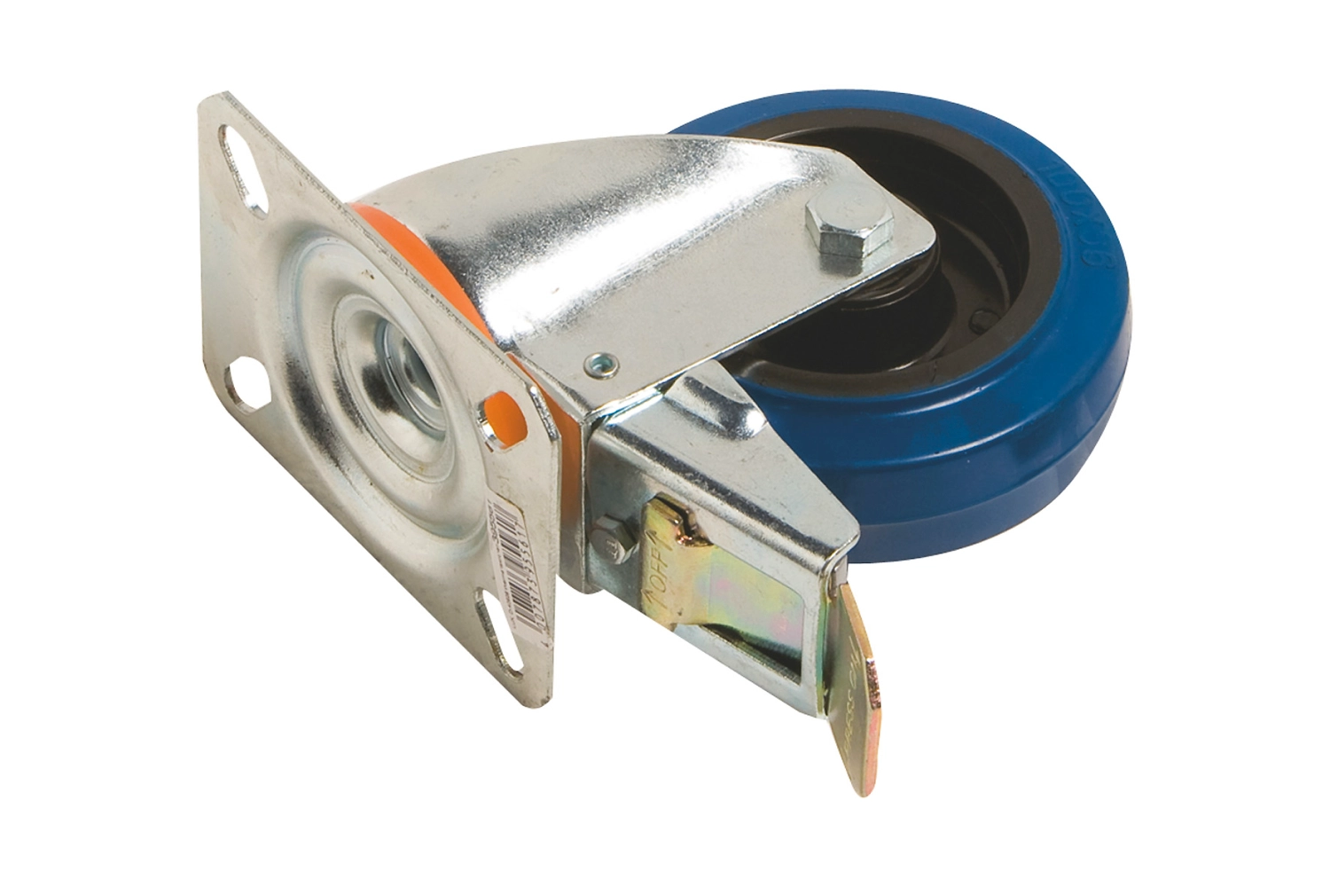 Ролик для мебели поворотный LUX-TOOLS с фиксатором , диаметр 100 мм