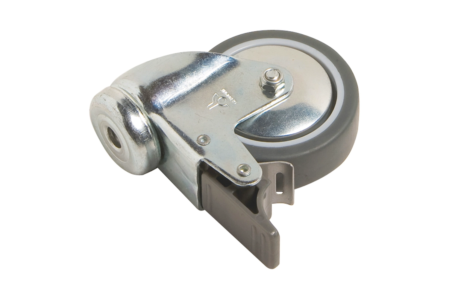 Ролик поворотный для мебели LUX-TOOLS со штифтом и фиксатором, диаметр 75 мм