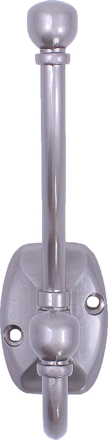 Крючок мебельный Larvij двойной никель серебряный