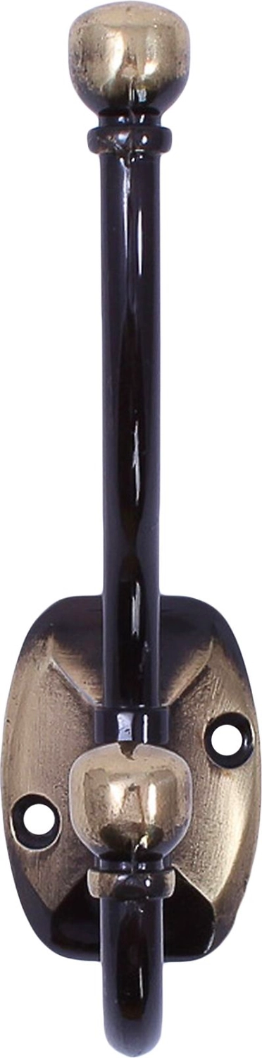 Крючок мебельный Larvij LK0405AB Английский двойной антик латунь 