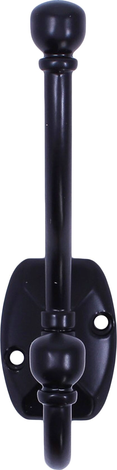 Крючок мебельный Larvij LK0405BL Английский двойной черный 