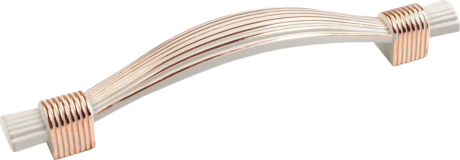 Мебельная ручка-скоба JET позолота белый глянец 96 мм