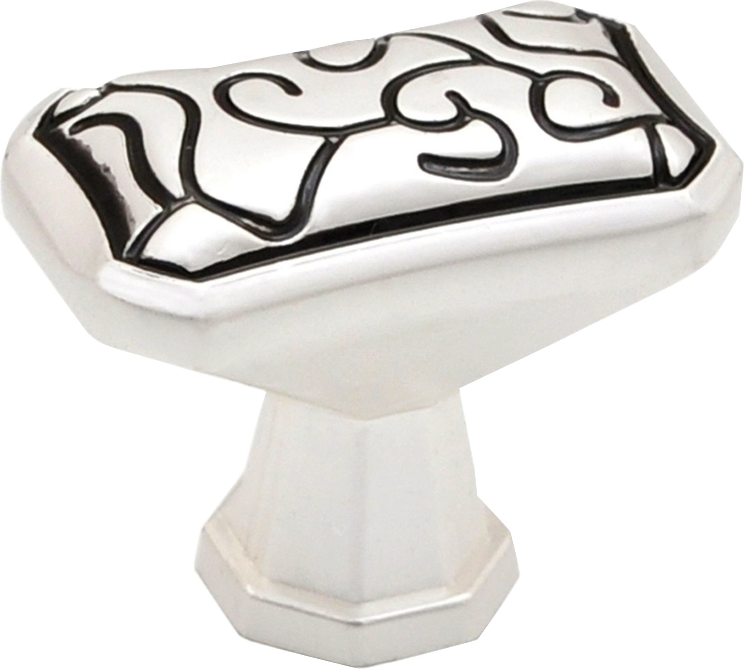 Мебельная ручка-кнопка JET 190 серебро с чернением