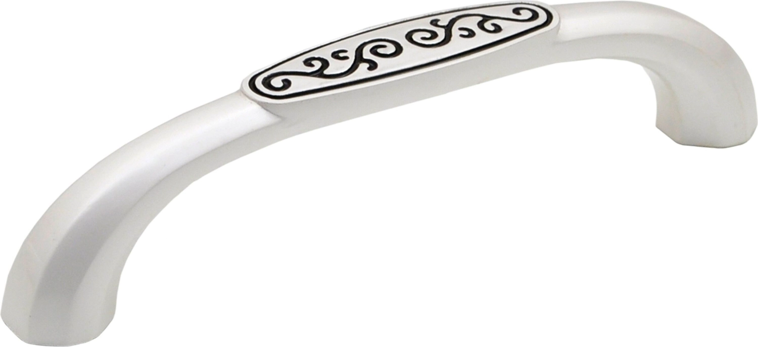 Мебельная ручка рейлинг JET 190 серебро с чернением 96 мм