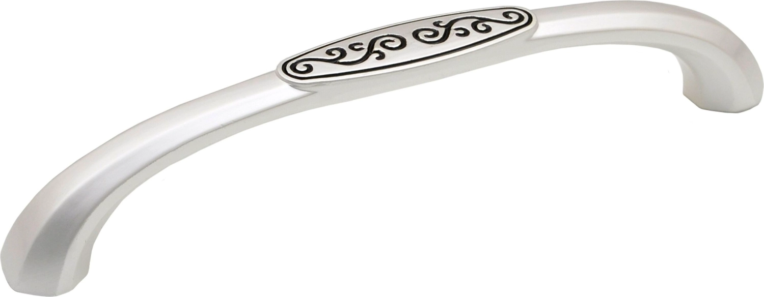 Мебельная ручка-скоба JET 190 серебро с чернением 128 мм