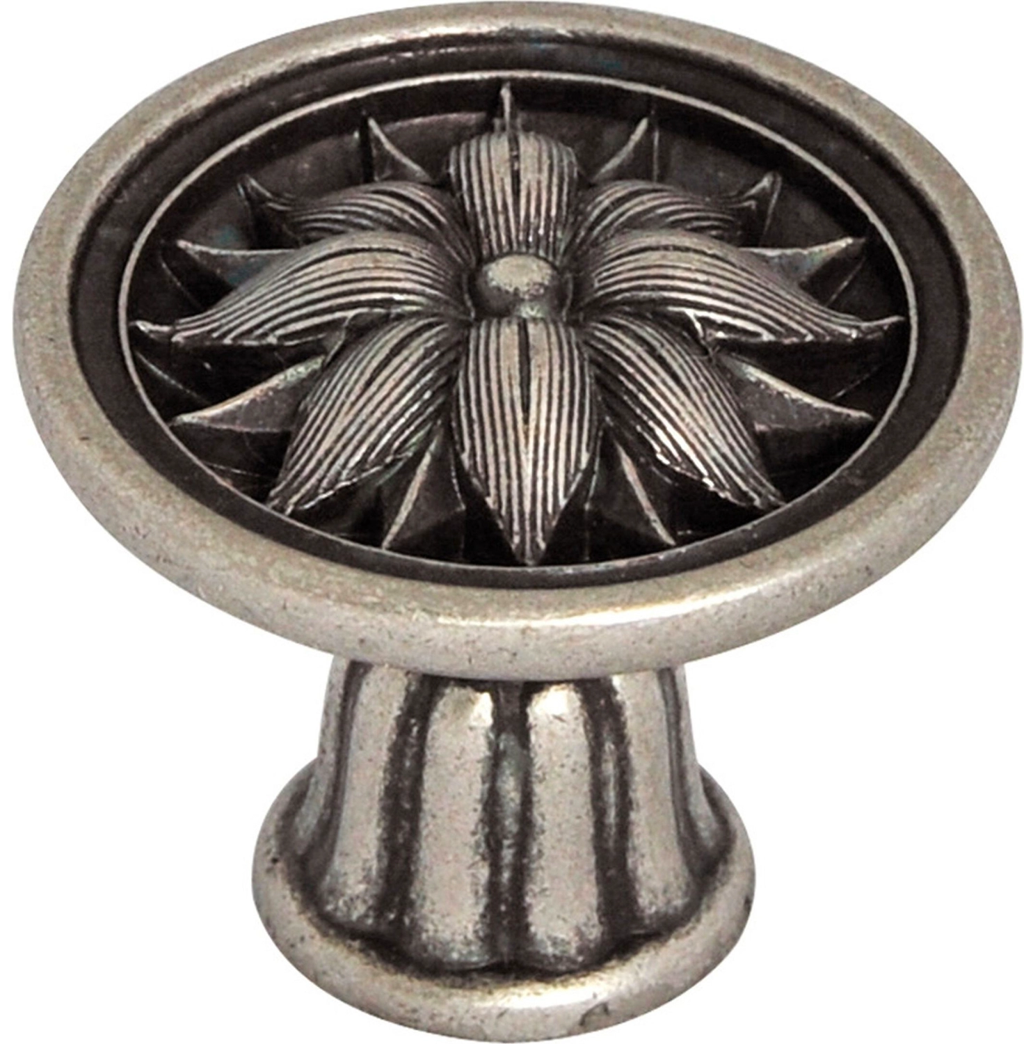 Мебельная ручка-кнопка JET 191 античное серебро в ассортименте