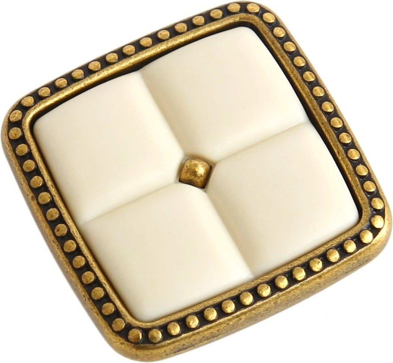 Мебельная ручка - кнопка BOYARD BELLE старинная латунь 96 мм