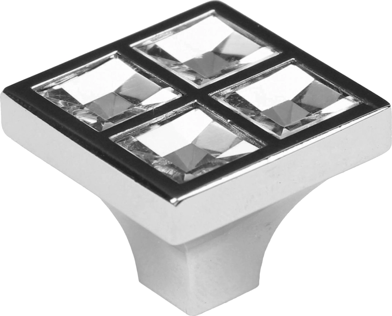 Мебельная ручка - кнопка BOYARD CRYSTAL хром полированный