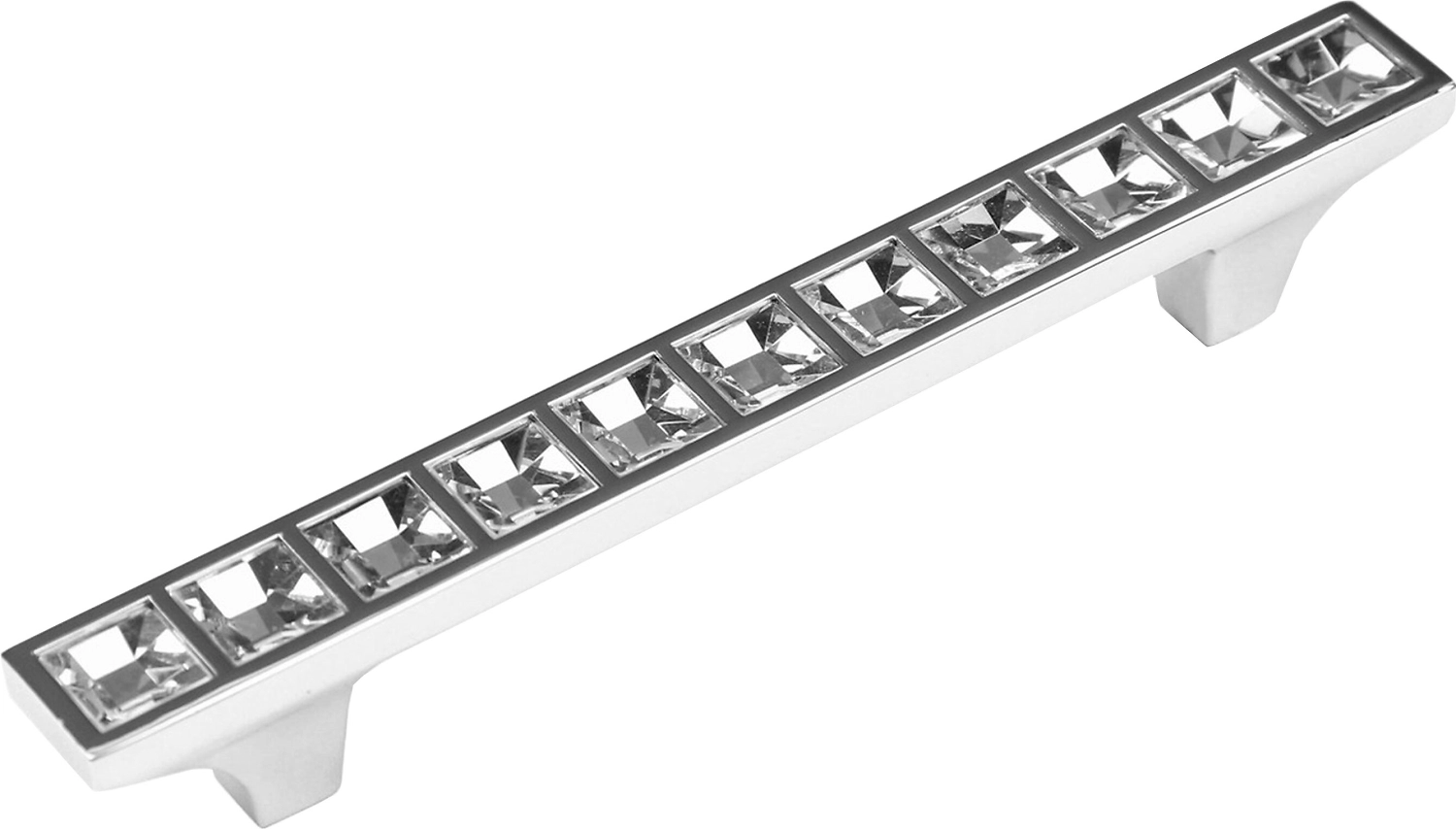 Мебельная ручка - скоба BOYARD CRYSTAL хром полированный 96 мм