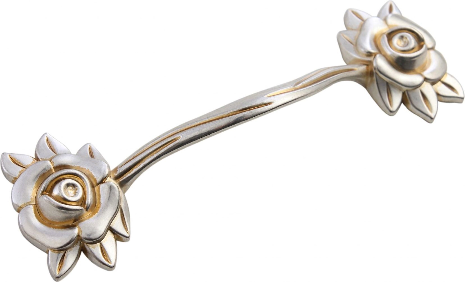 Мебельная ручка-скоба BOYARD LULU ROSE старинное серебро 128 мм