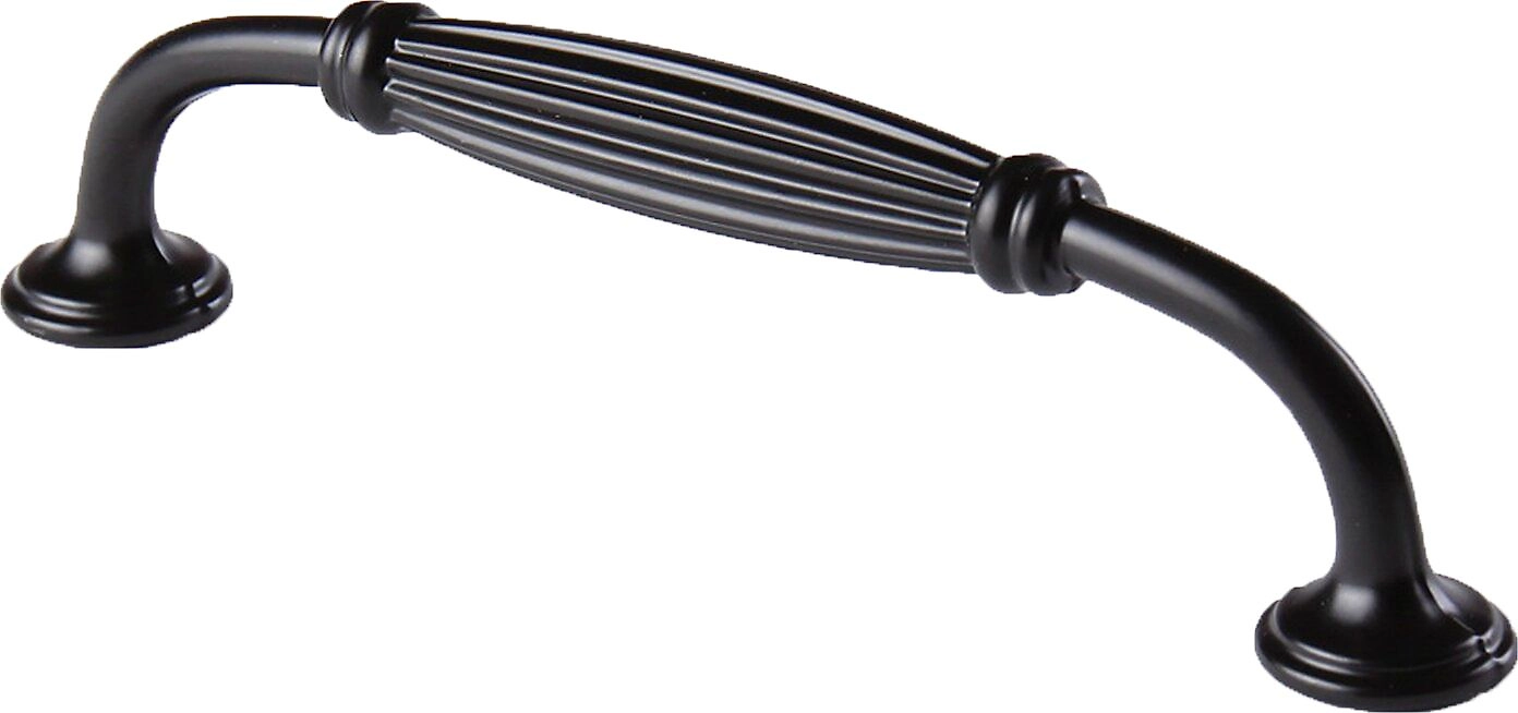 Мебельная ручка-скоба Larvij алюминий черная 128 мм 