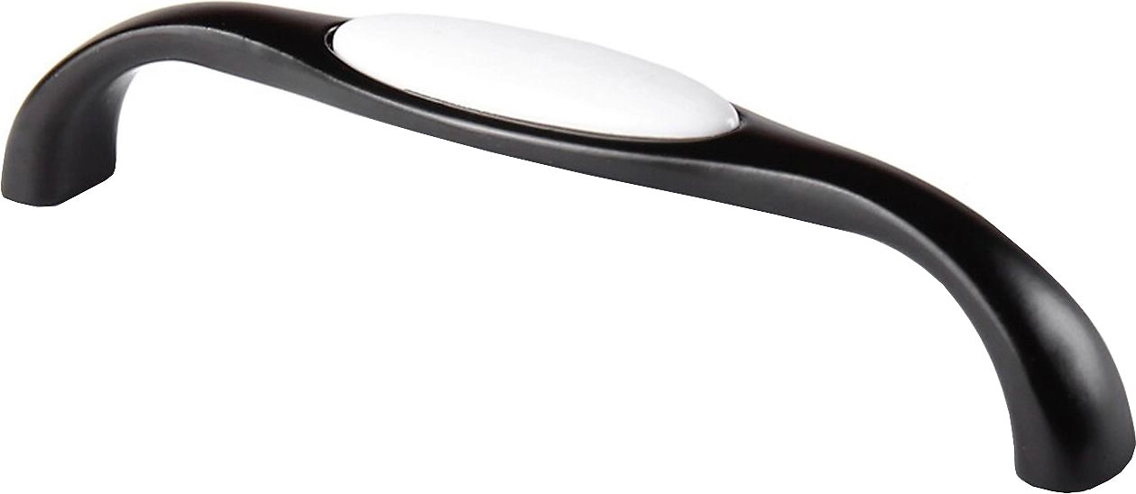 Мебельная ручка-скоба Larvij Женева черный-белый 128 мм 