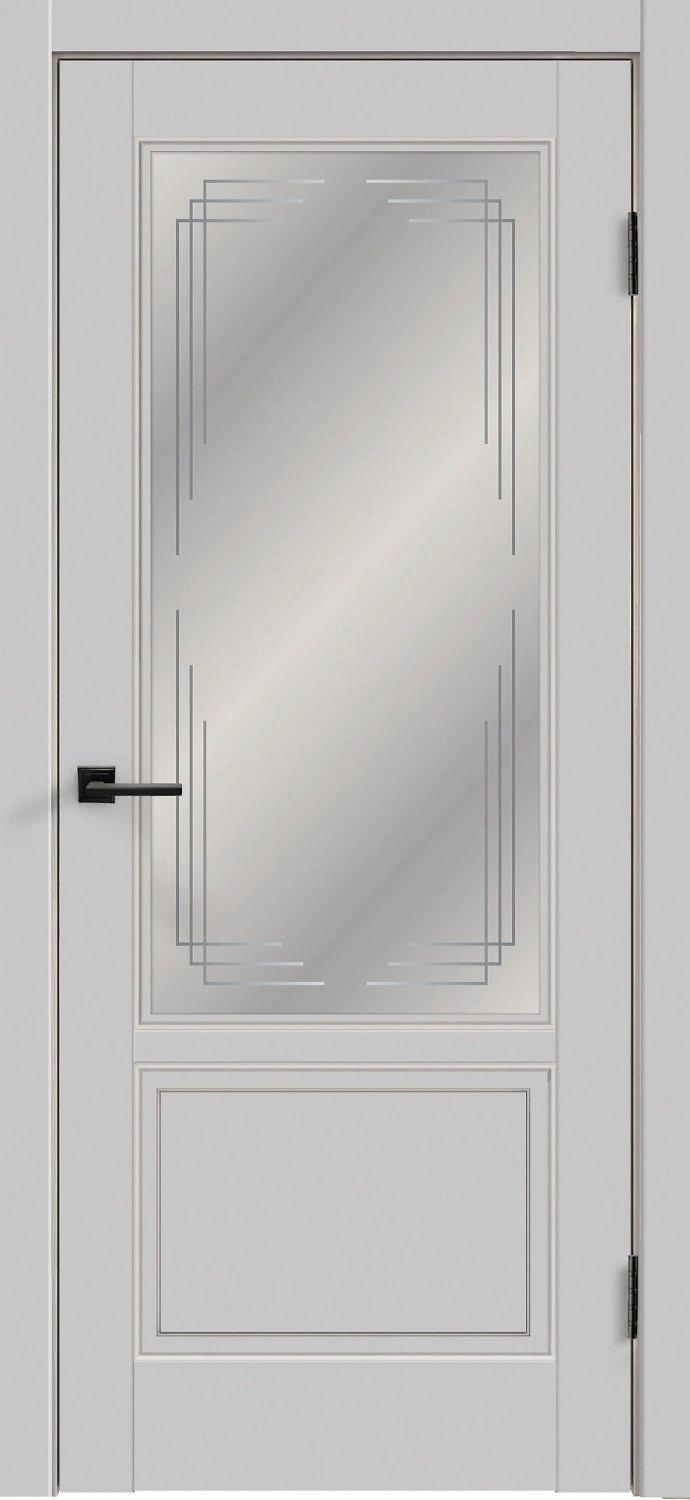 Межкомнатная дверь Айова остекленная Серая 60х200 cм