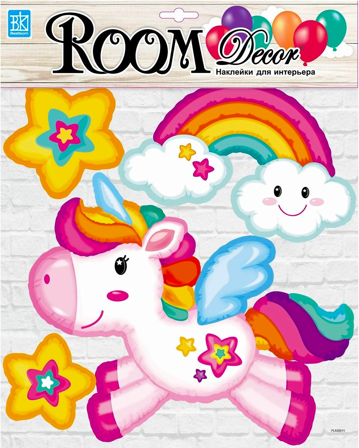 Наклейки декоративные Room Decor Bestkom Единорожка 3D 30,5x31,5 мм 4 шт