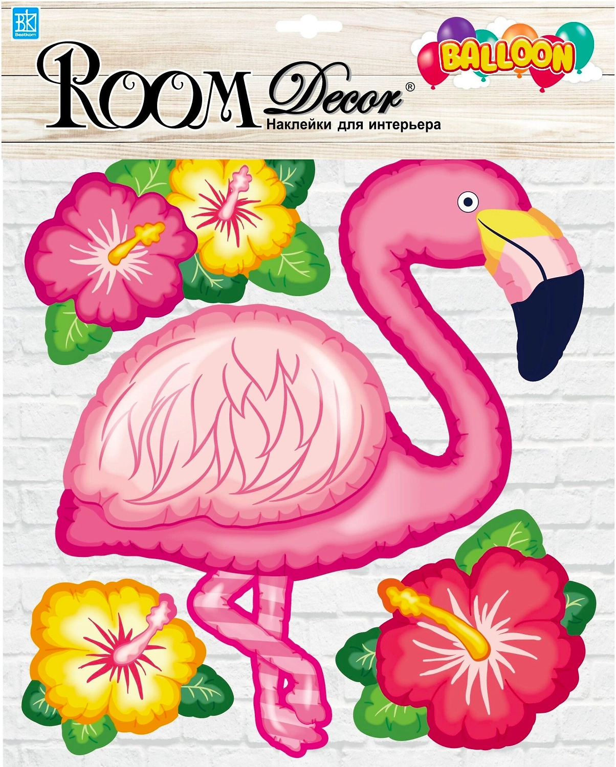 Наклейки декоративные Room Decor Bestkom Фламинго 3D 30,5x31,5 мм 4 шт