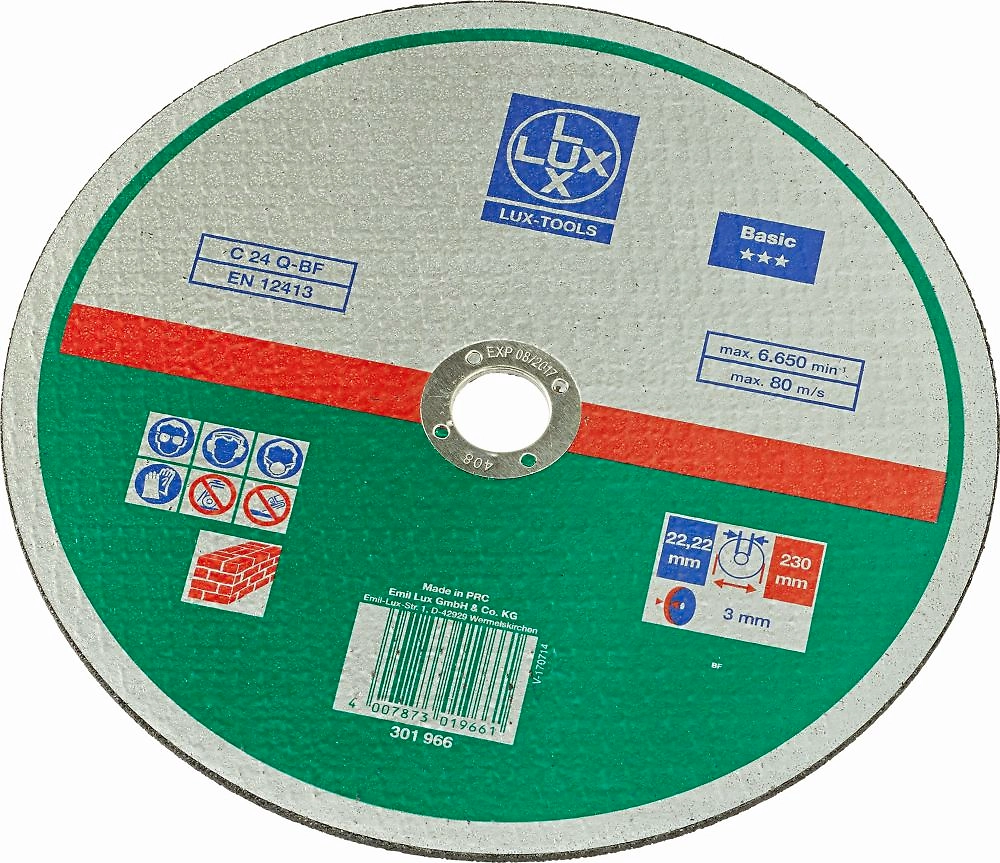 Отрезной диск по камню LUX-TOOLS Classic 301966 230х22,23х3,0 мм