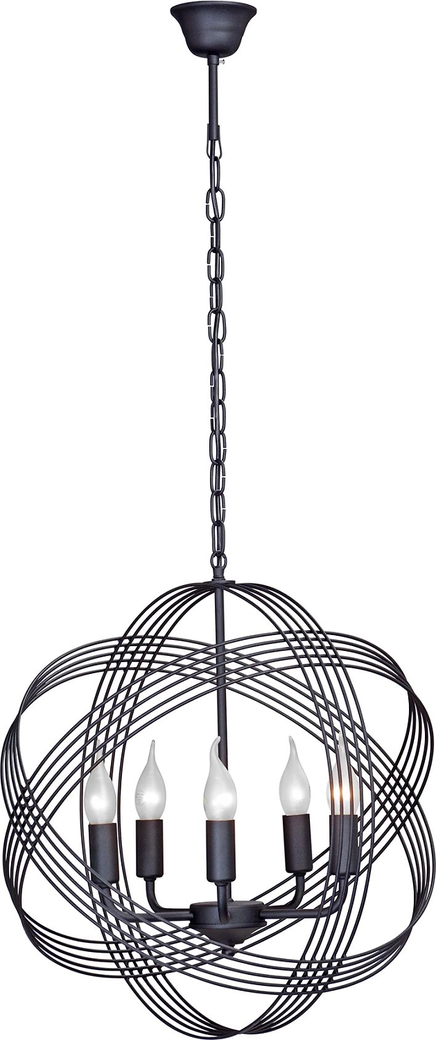 Подвесная люстра Vitaluce V4835-1/5 черная 5ХE14Х40Вт