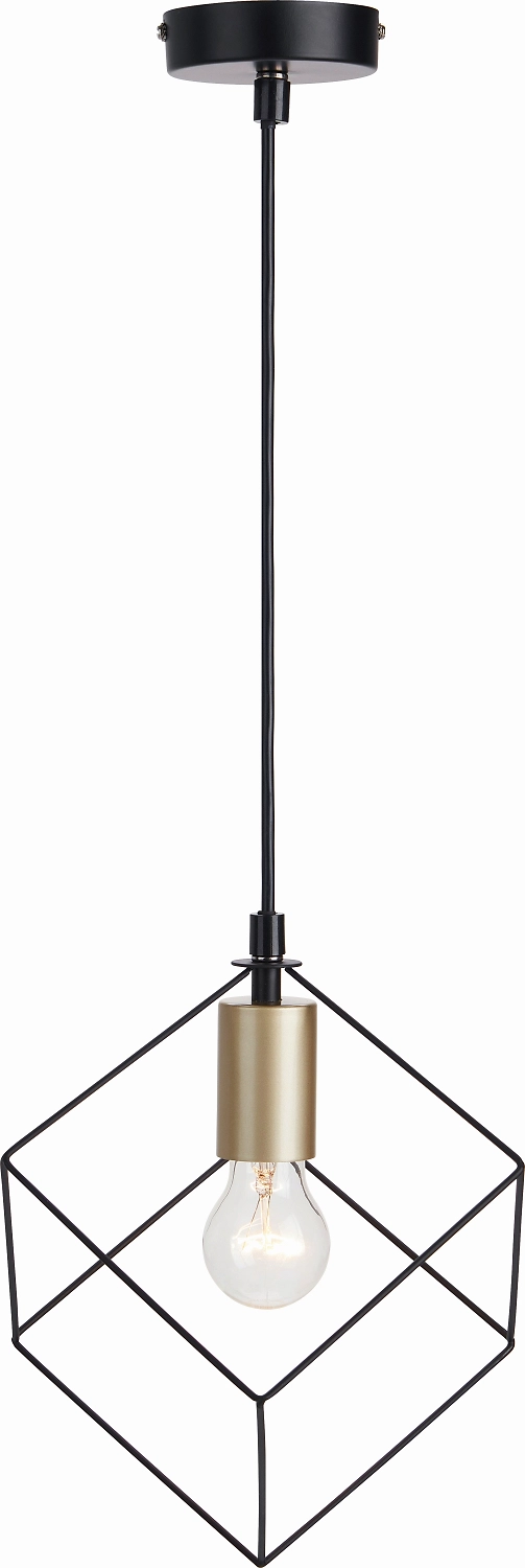 Подвес одинарный Куб 203792 1хЕ27 золотой