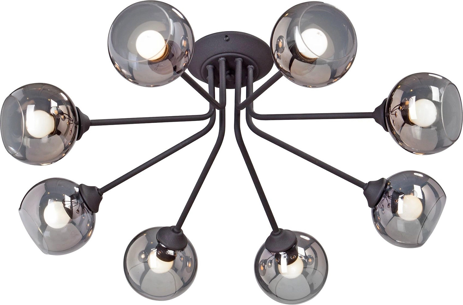 Потолочная люстра Vitaluce V4724-1/8PL черная 8хE27 макс. 60Вт