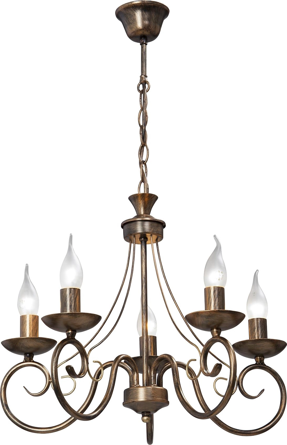 Подвесная люстра Vitaluce V3808-7/5 коричневая 5ХE14Х40Вт