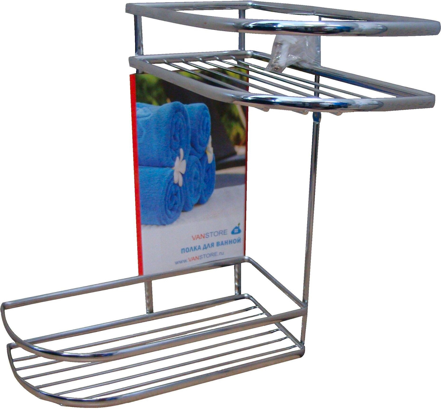 Полка для ванных принадлежностей VANSTORE Comfort хром 300х250х250 мм