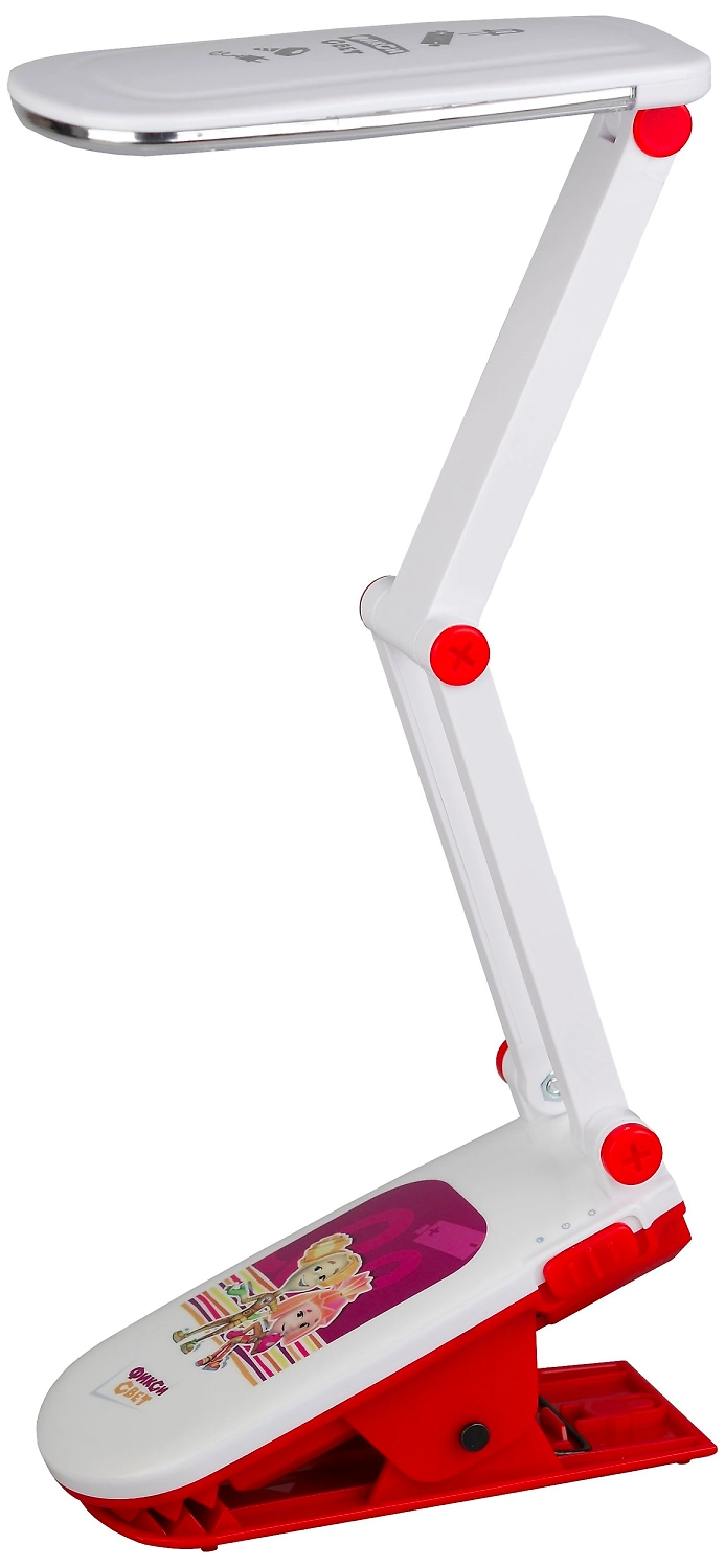 Настольная лампа для рабочего стола ЭРА NLED-424 2,5 Вт на прищепке красная