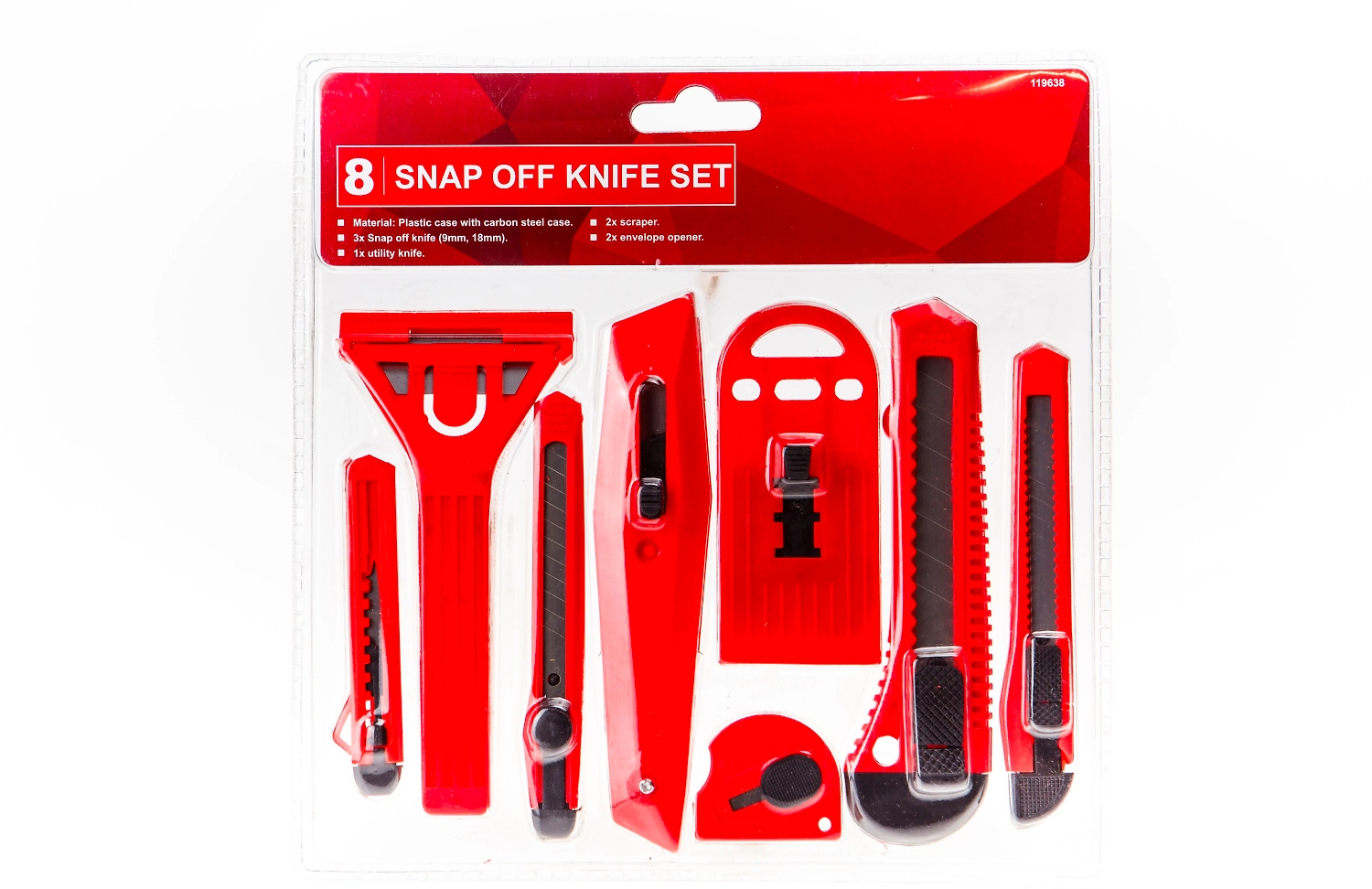 Набор ножей строительных раздвижных 8 шт