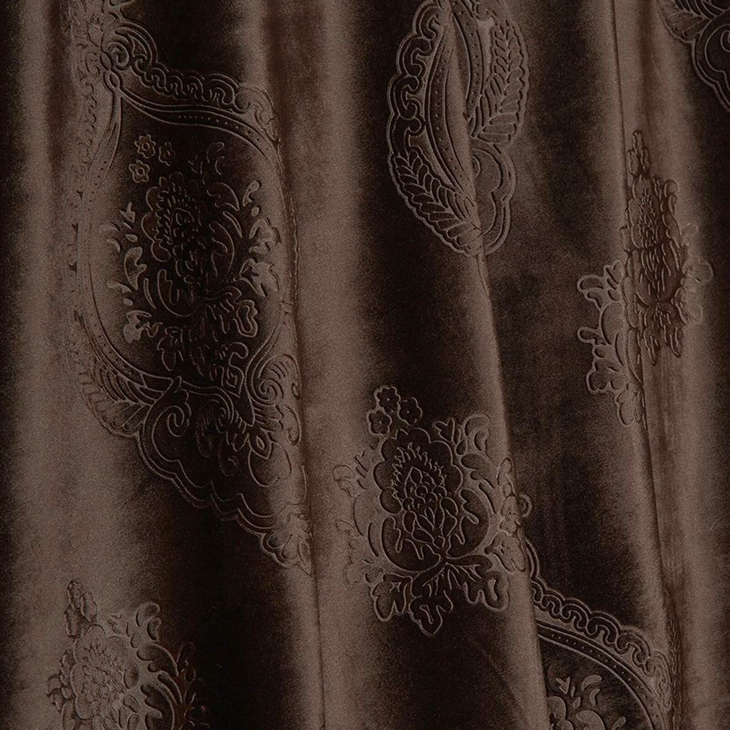 Ткань портьерная 111707 бархат блэкаут 280 см коричневая
