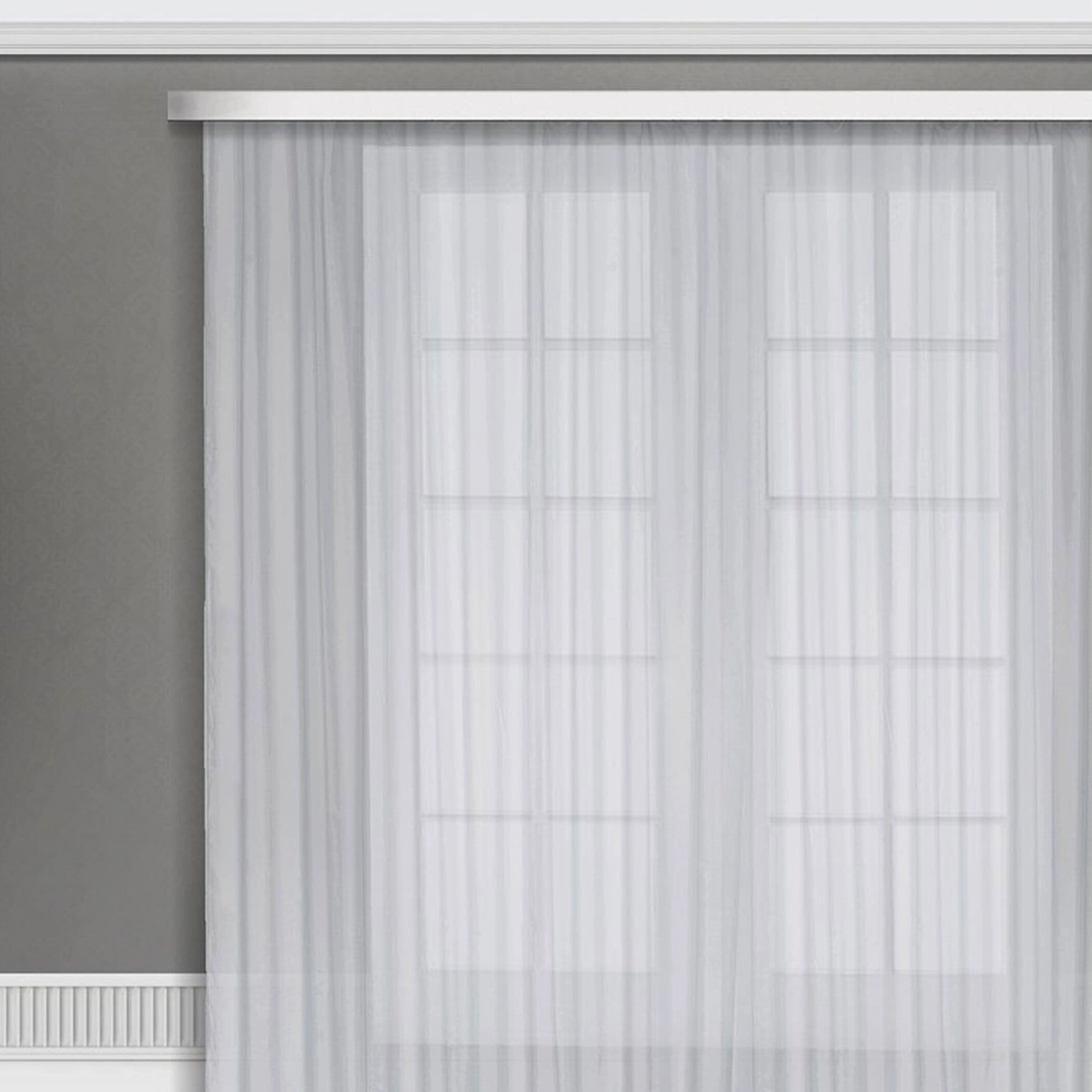 Ткань тюлевая 115151 вуаль 325 см серая