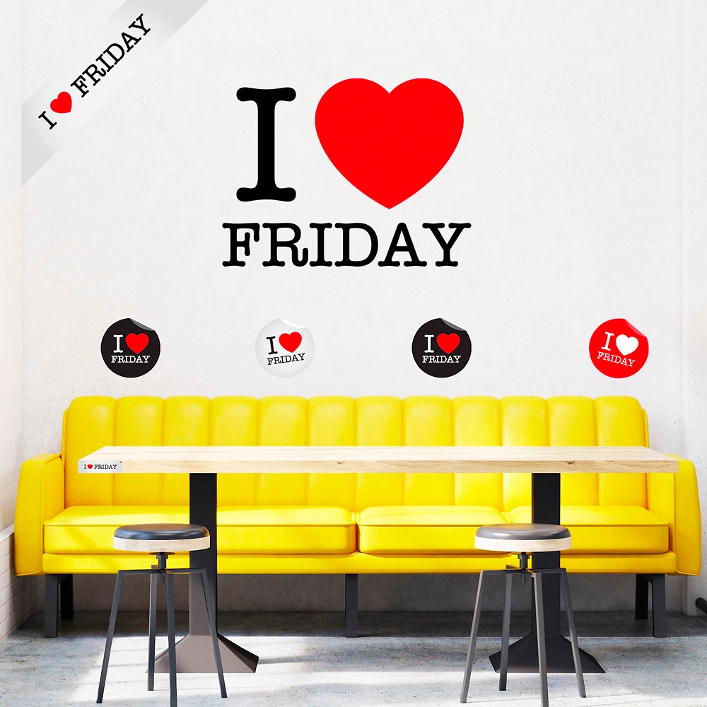 Наклейка виниловая Decoretto Пятница 32x70 см