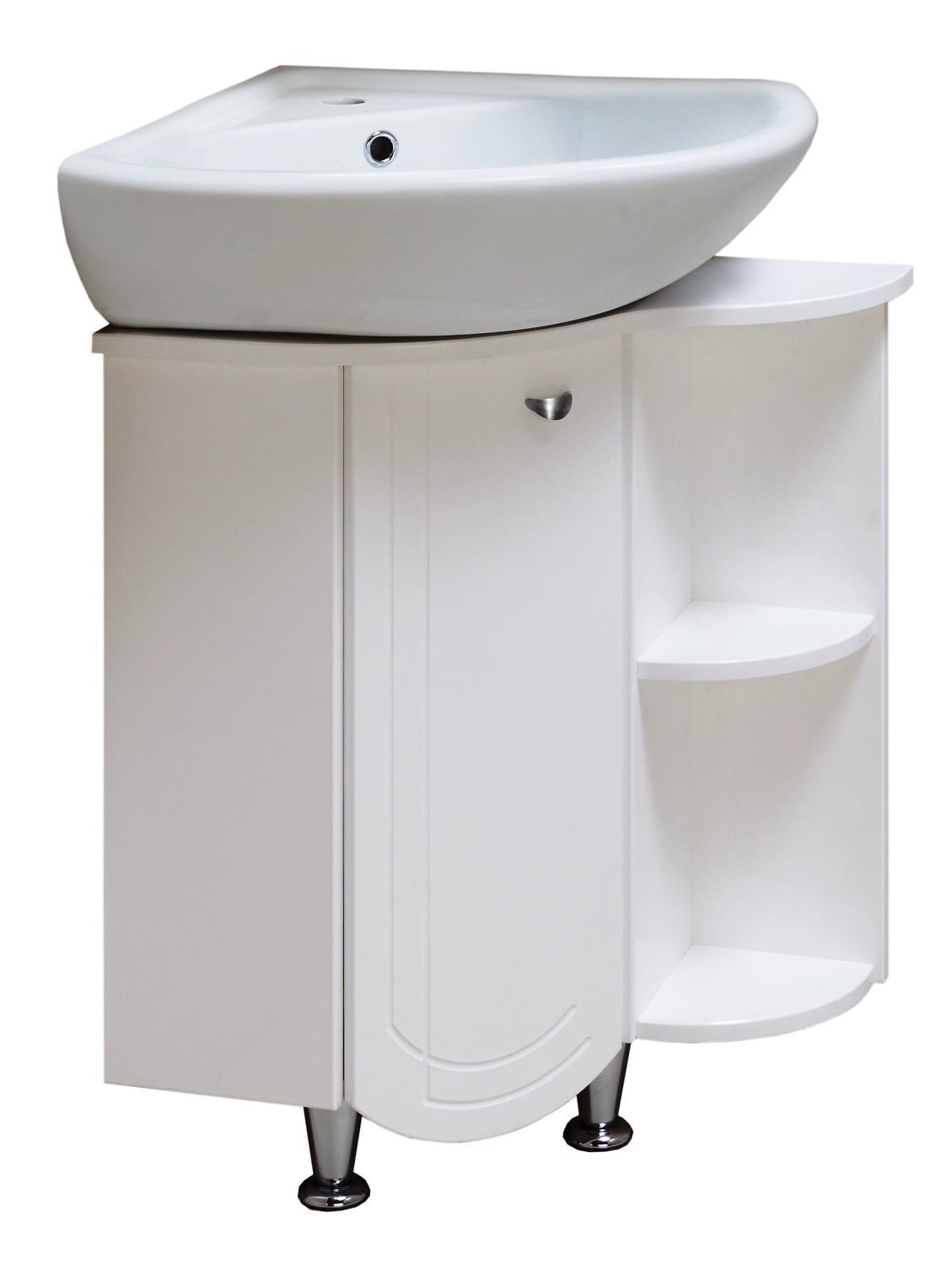 Тумба под раковину угловая Runo Бис R белая 30 см