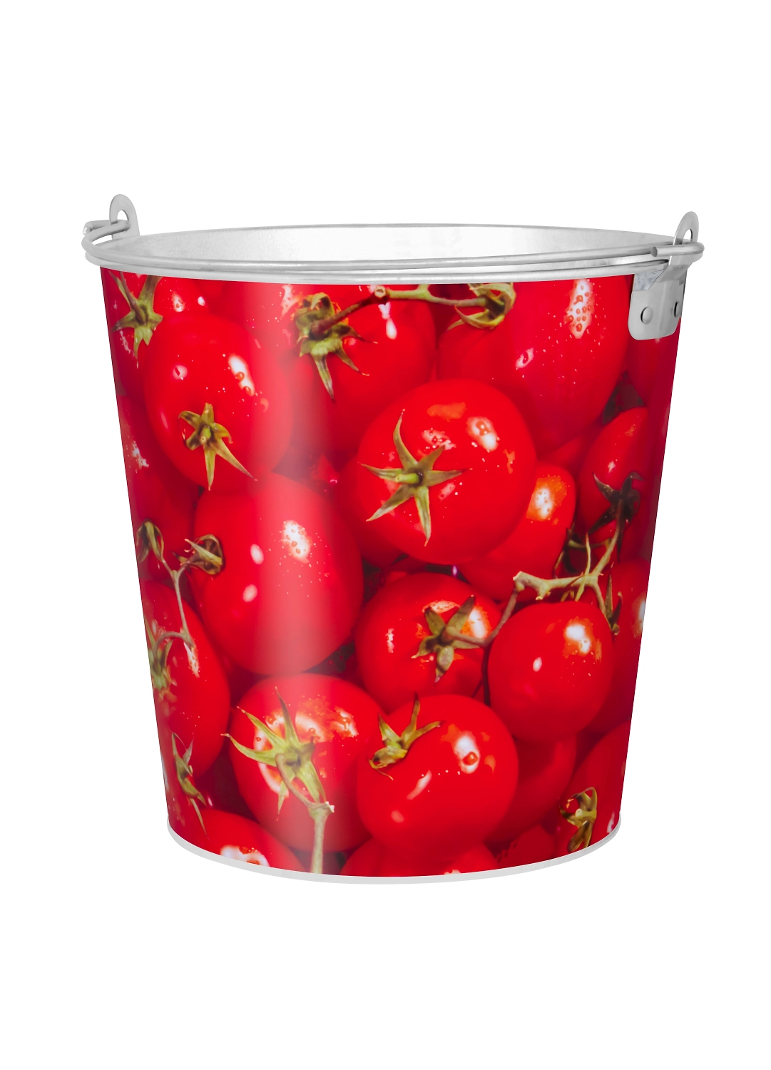 Ведро оцинкованное с принтом "помидоры" 5 литров