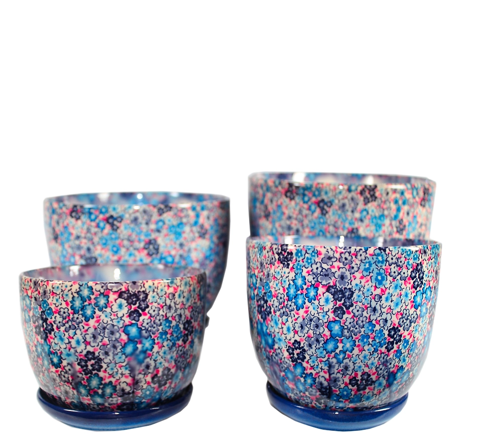 Кашпо Бочонок 2с блюдцем миксD16 H13