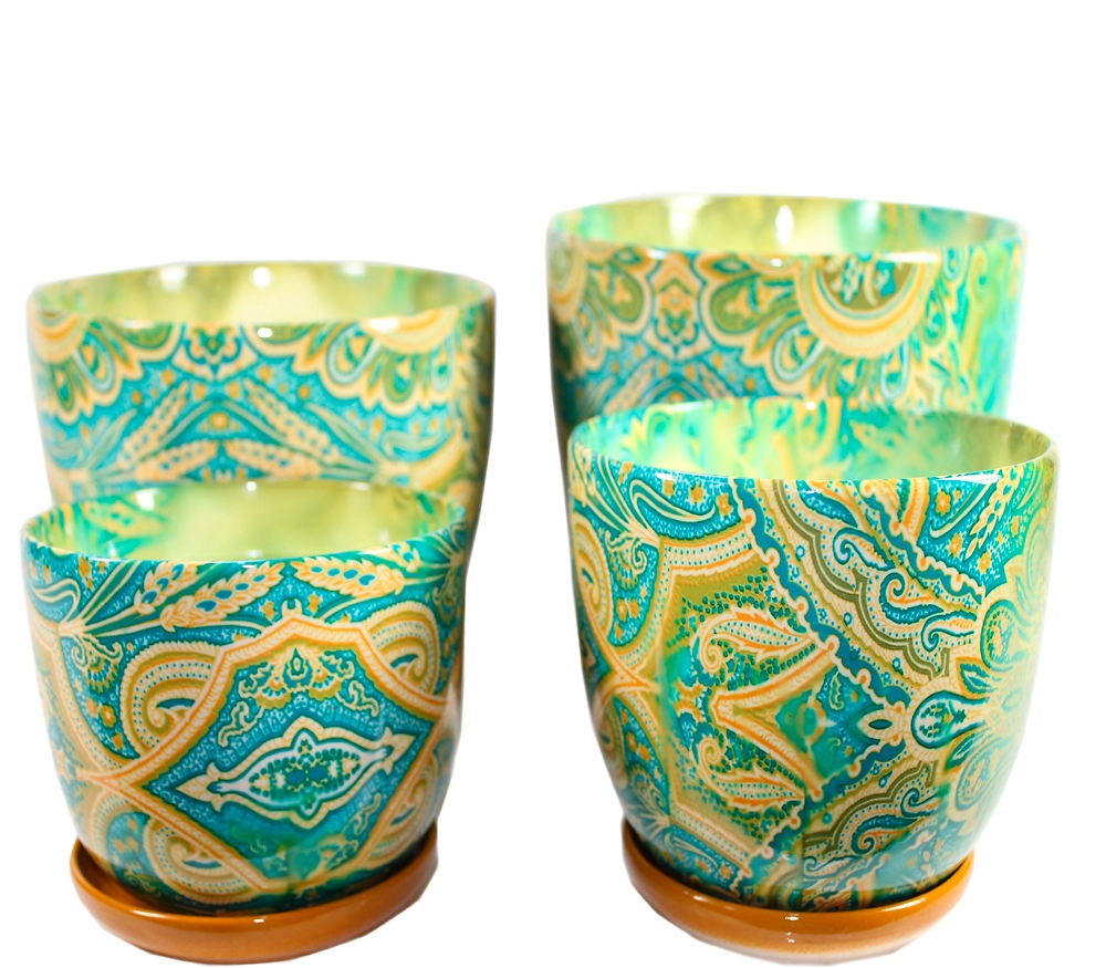 Кашпо Бочонок 1с блюдцем миксD13 H10,5