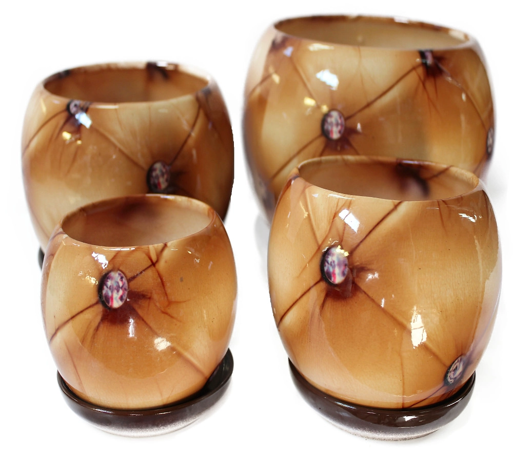 Кашпо Шар 2с блюдцем миксD11 H10