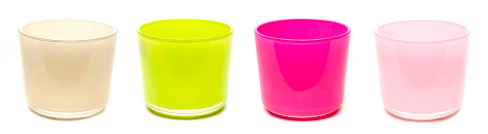 Кашпо стеклянное CLAUDIA цвет микс H13,5 D13 см