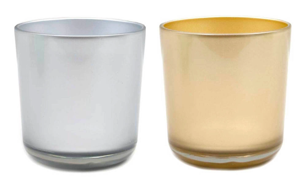 Кашпо стеклянное CLAUDIA металлик H13,5 D13см