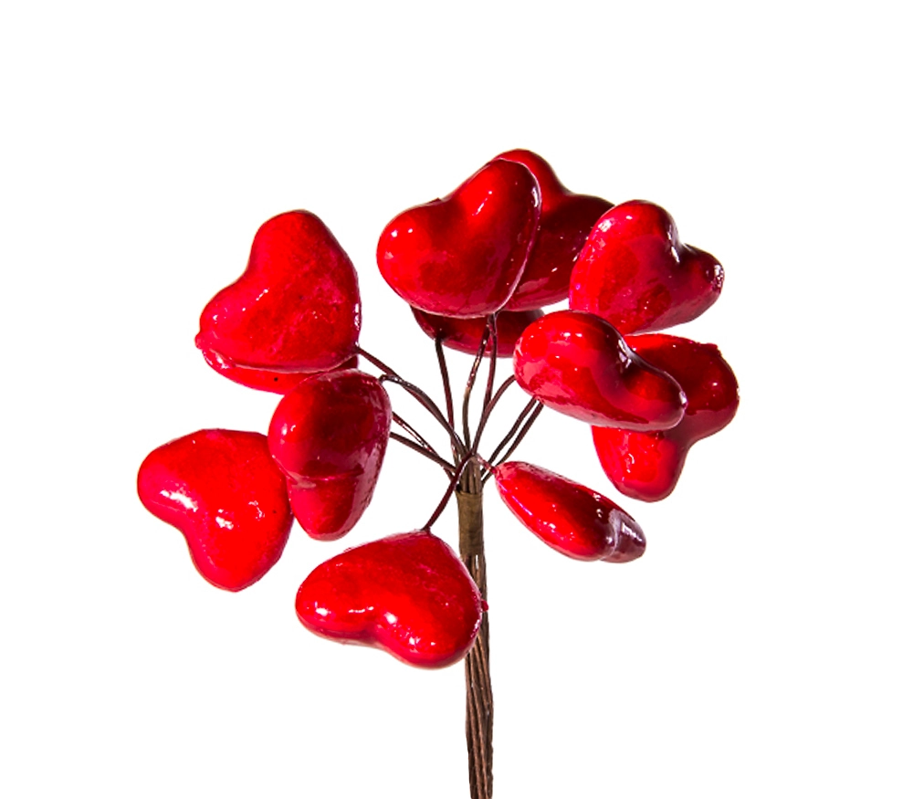 Набор сердец 2,7x2,5x12 см красный 12 шт.