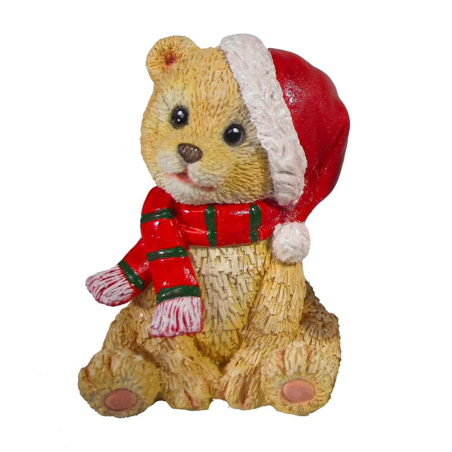 Фигура декоративная Мишка в колпаке бежевая 12 см