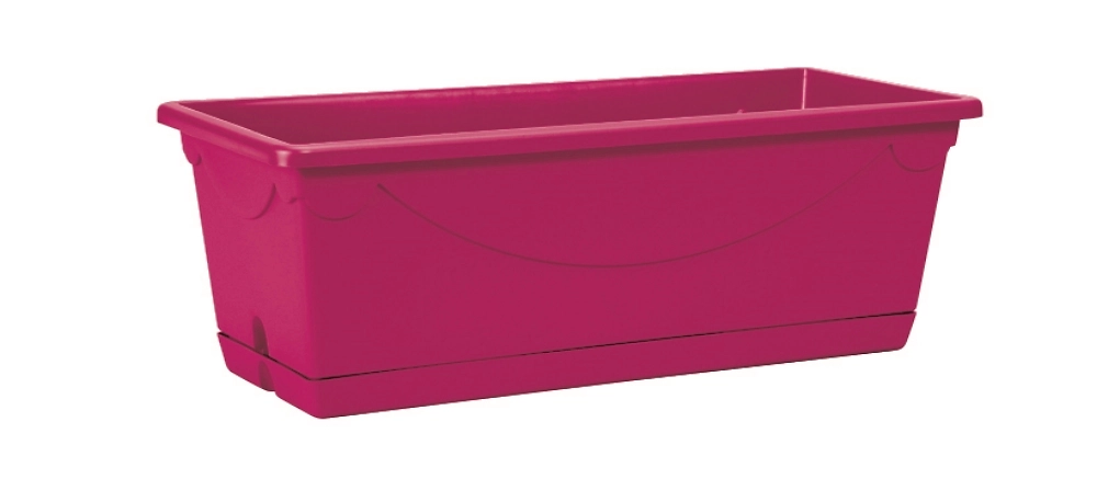 Ящик балконный ГазонCity с поддоном Amboise фуксия