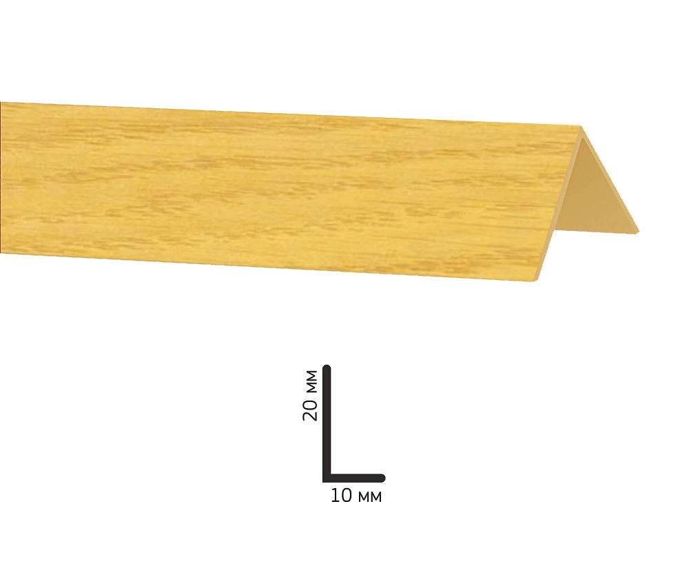 Угол Decoplast дуб натуральный 10 х 20 мм