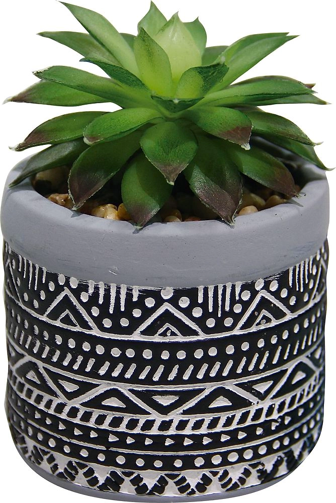 Горшок с искусственным растением черный 601876 D6 H9