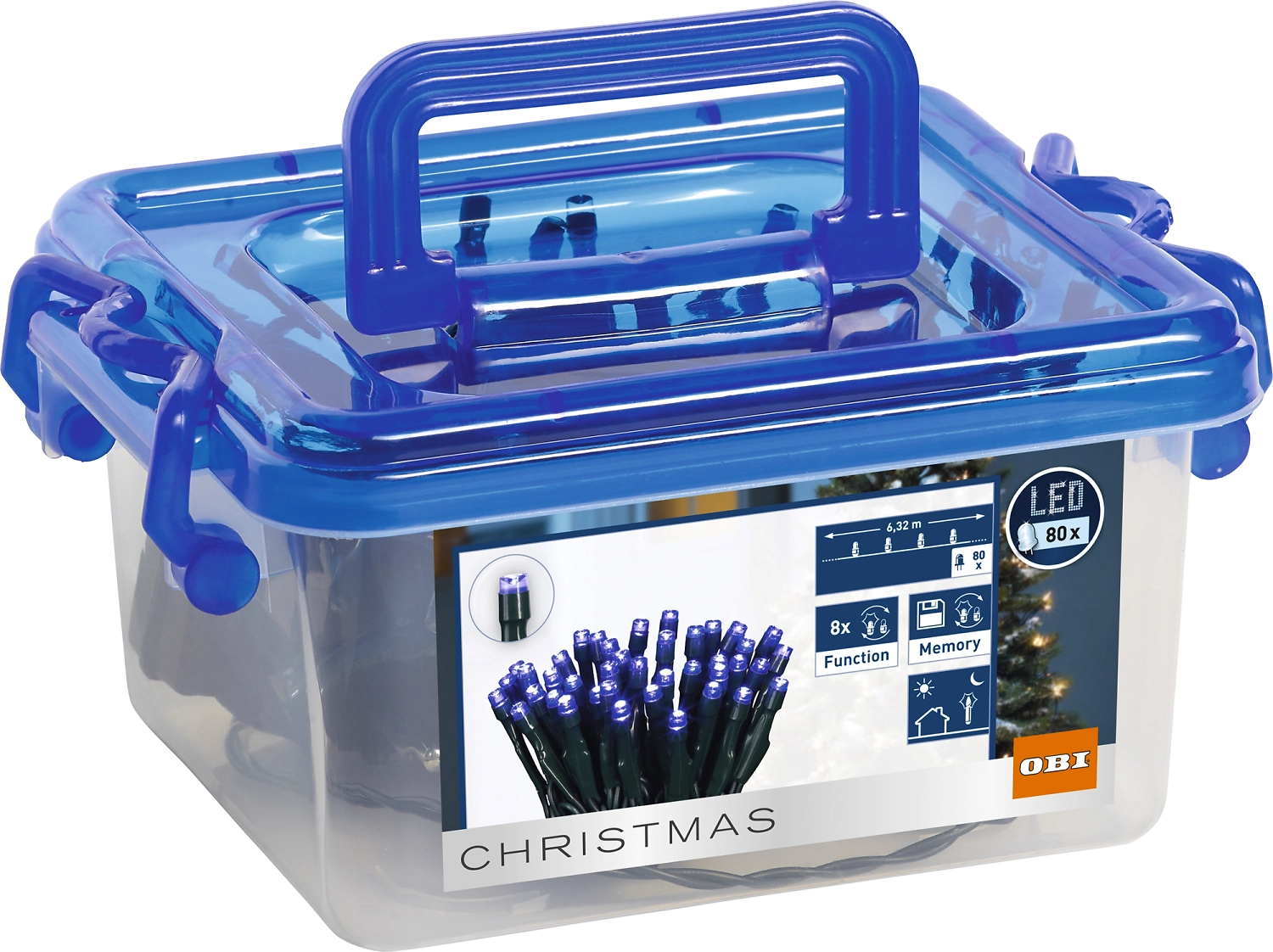 Уличная светодиодная гирлянда 80xLED синяя