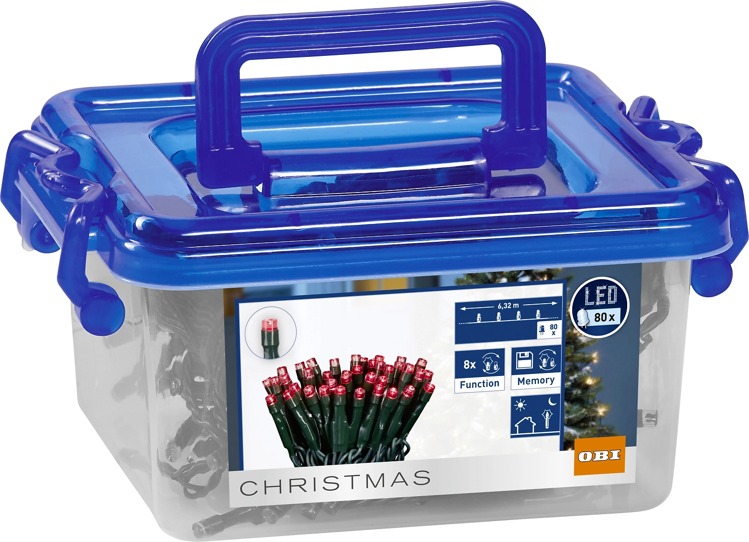 Гирлянда уличная 80 LED красная