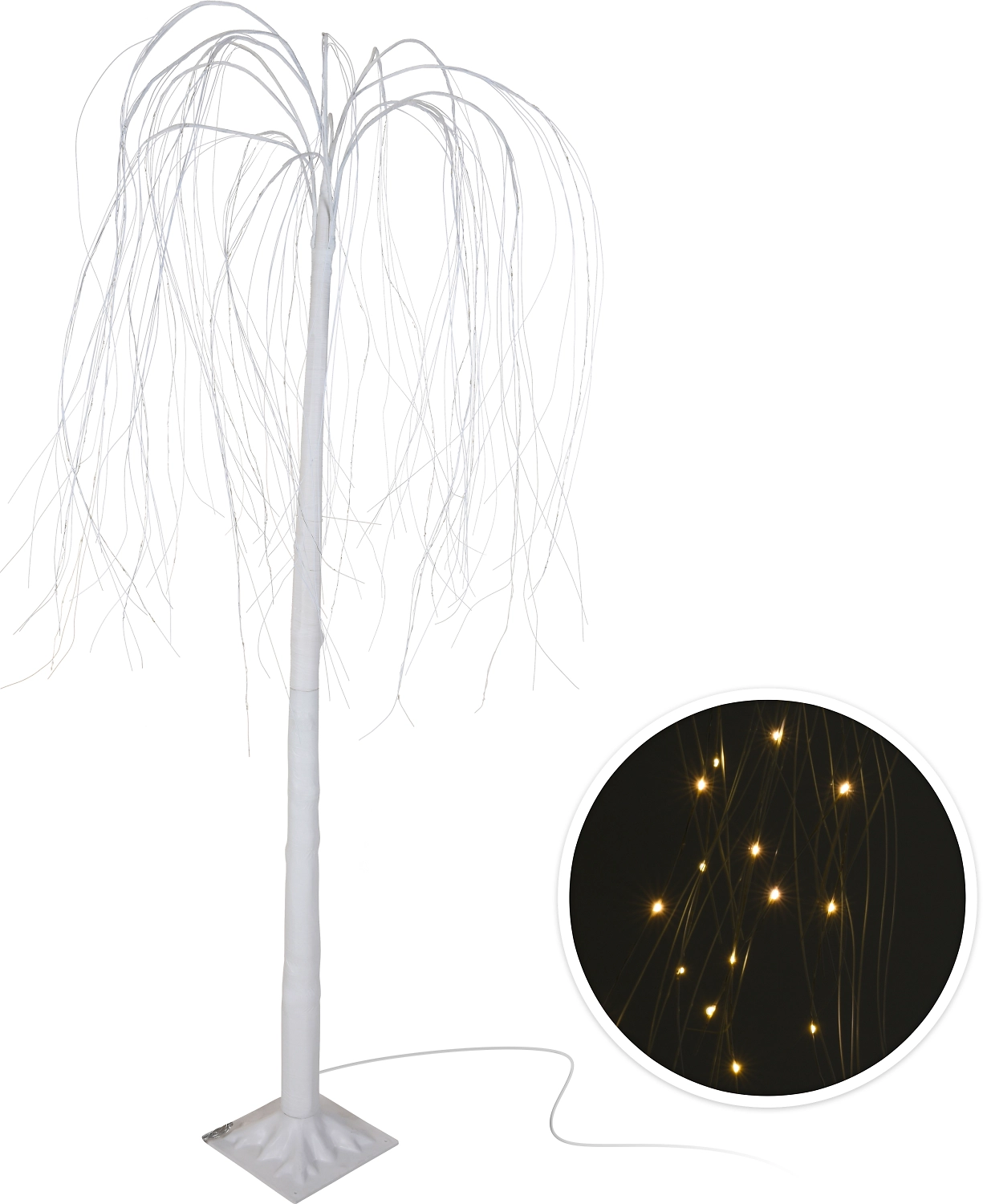 Фигура световая Ива пластик белая 180 см