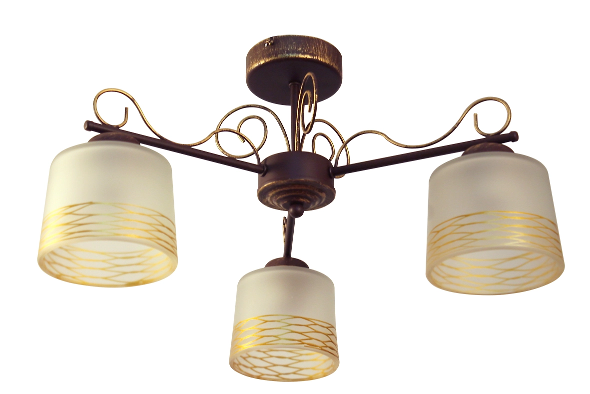 Люстра потолочная Maxel золотой 3 рожка