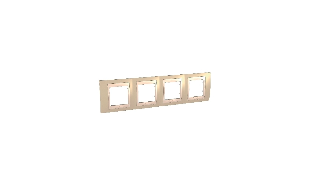Рамка Schneider Electric Unica горизонтальная 4 поста песчанная