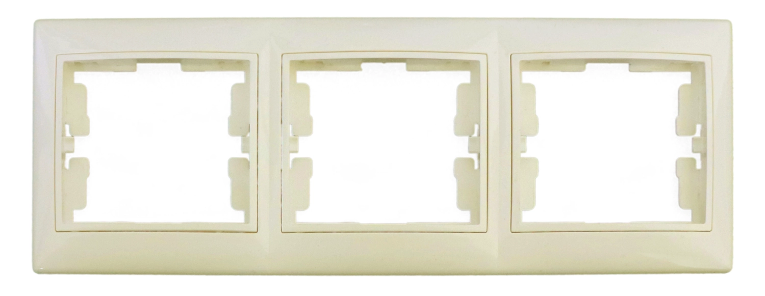 Рамка 3 поста LUMINA горизонтальная крем